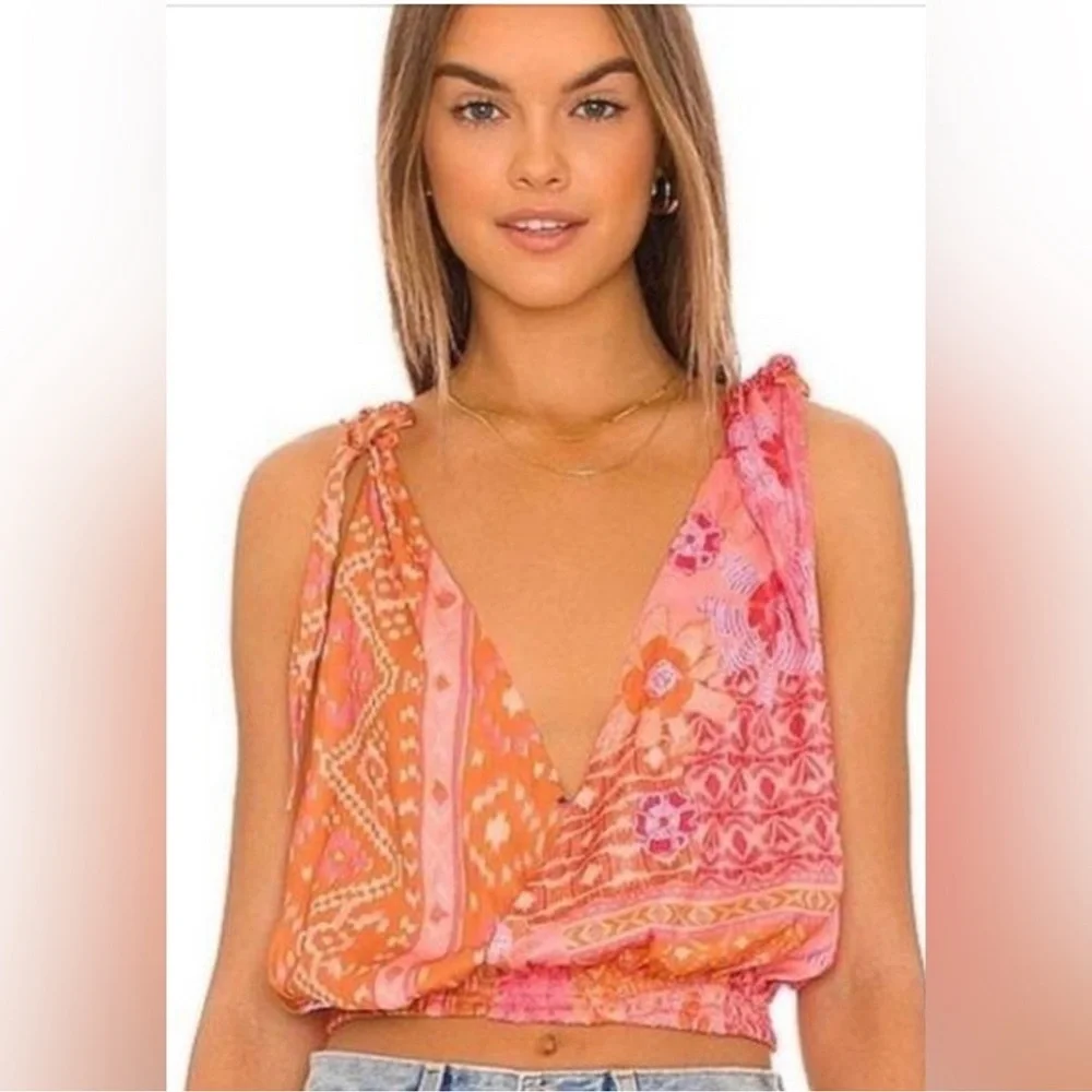 Free People NEW Tied to You Tank Size XS Color: Lemonade - Picture 1 of 13
